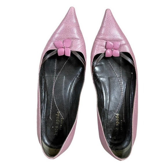 Kate, spade, pink leather flat shoes, size 7B. #30 - Picture 1 of 9